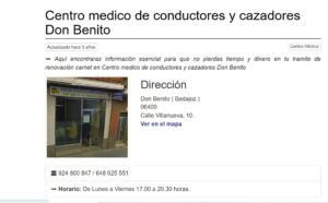 Opiniones de clientes satisfechos con centro médico de conductores y cazadores don benito